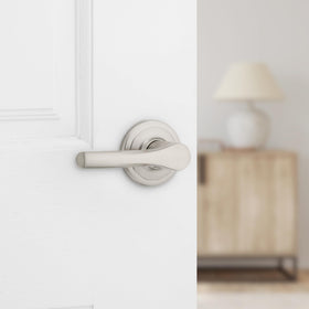 Kwikset Henley interior door handle pack with mounting hardware for quick install