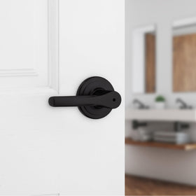 Kwikset Henley never-sag lever design prevents droop over time on any door.