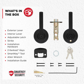 Kwikset Henley SmartKey technology enables quick, tool-free rekeying.