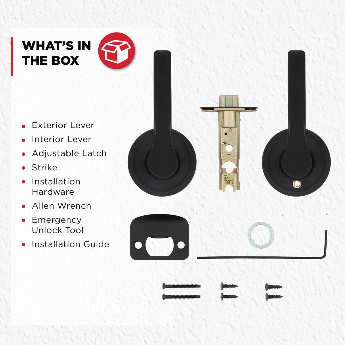 Kwikset Henley standard door fit for 1-3/8 to 1-3/4 inch doors.