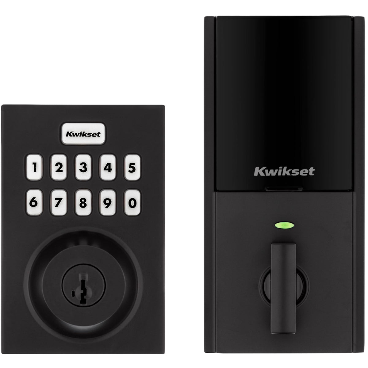 Kwikset HomeConnect 620 keypad lock front view shows keyless entry for quick access.