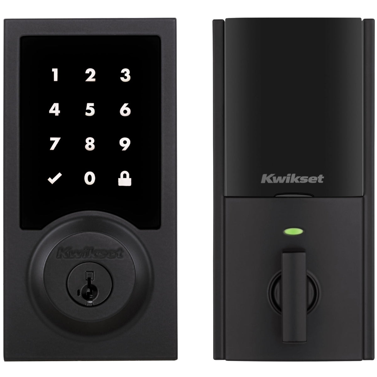 Kwikset HomeConnect 918 touchscreen entry displays convenient keyless access for busy households.