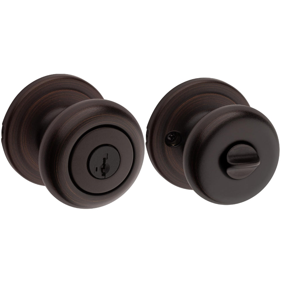 Kwikset Juno exterior keyed entry knob for secure front door access