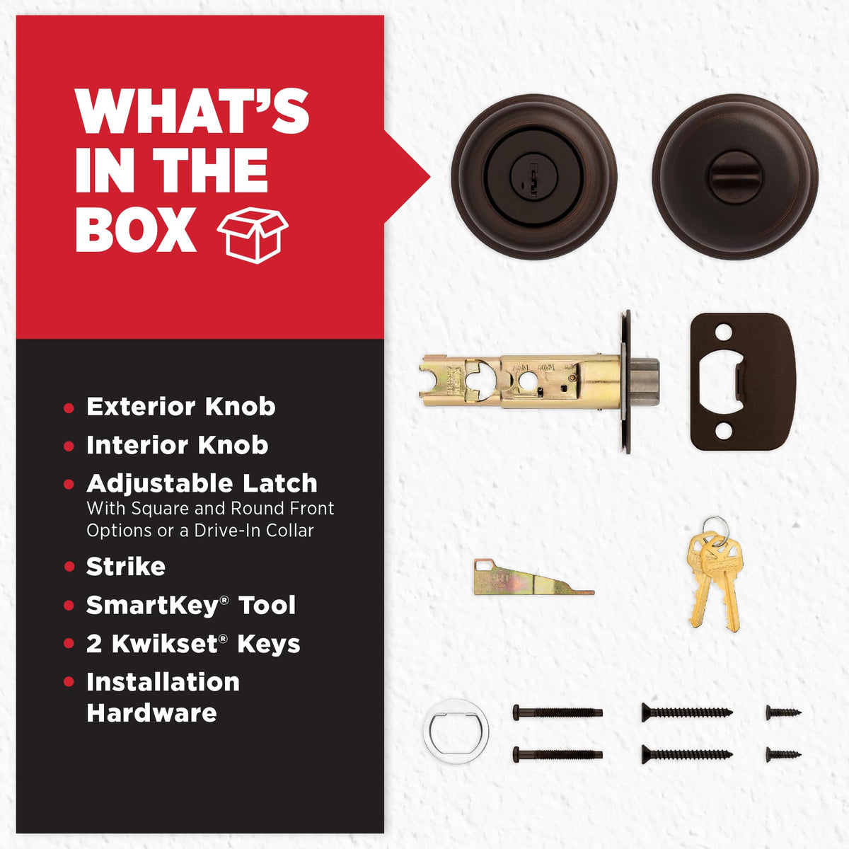 Kwikset Juno installation hardware for DIY setup