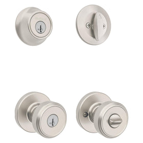 Kwikset Maven front door lock set with deadbolt for secure exterior entry