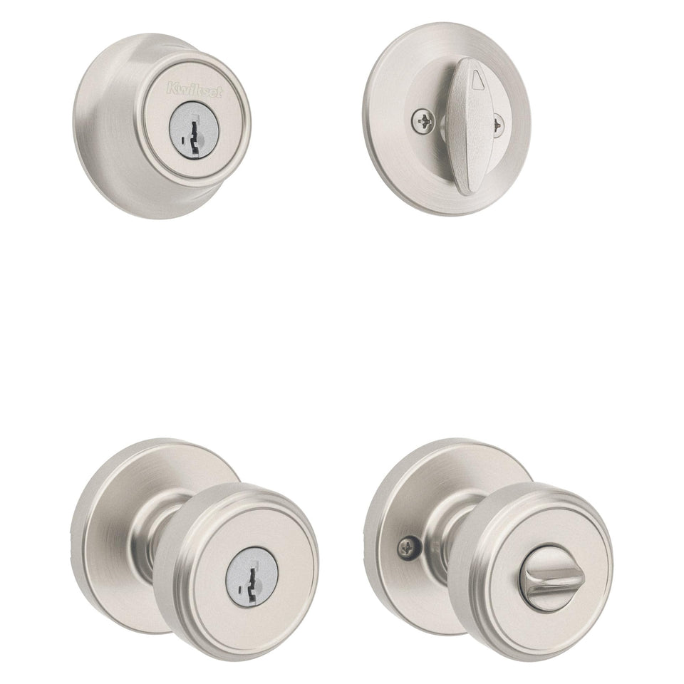 Kwikset Maven front door lock set with deadbolt for secure exterior entry