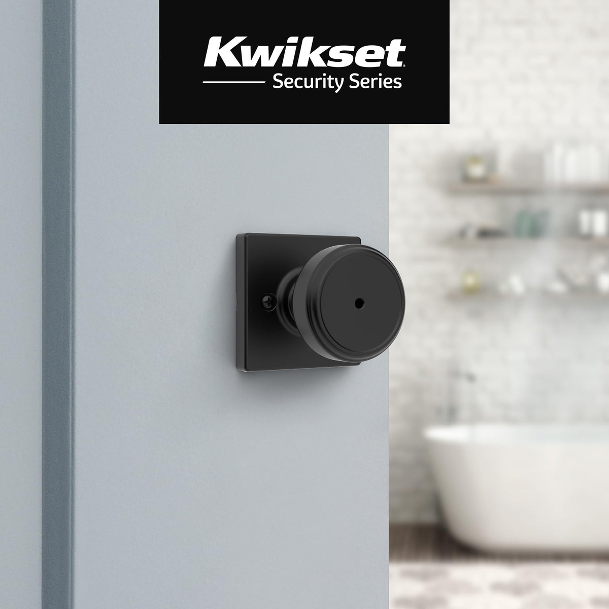 Kwikset Maven square rosette adds a modern finish