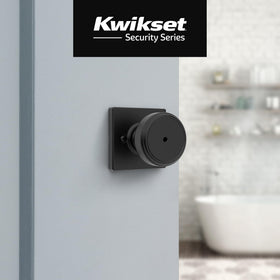 Kwikset Maven square rosette adds a modern finish