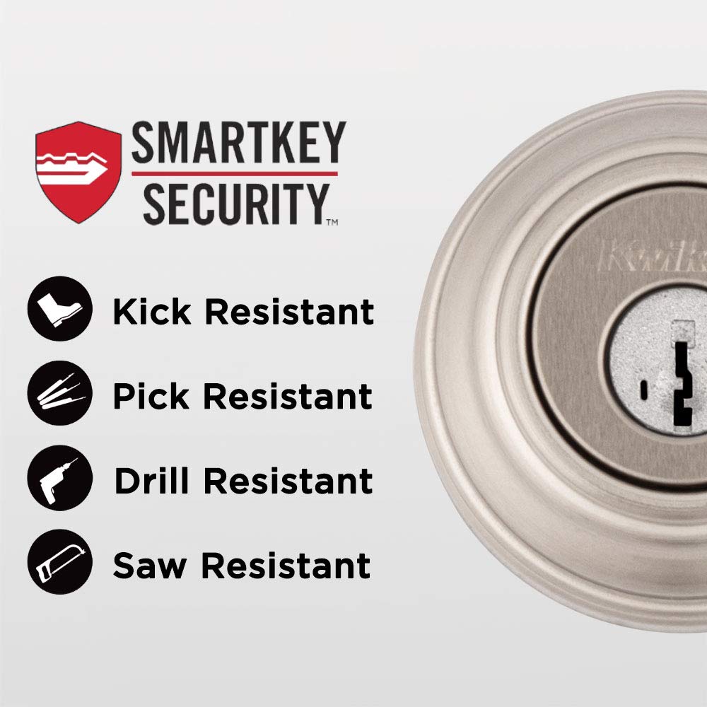 Kwikset Microban protection on hardware helps keep surfaces cleaner.