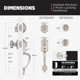 Kwikset Montara arched traditional design complements many home styles in satin nickel.