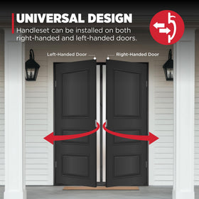 Kwikset Montara interior doorknob for convenient inside access.
