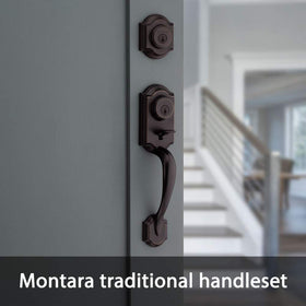 Kwikset Montara two-point locking system enhances exterior door security.