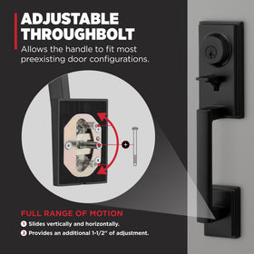 Exterior keyed deadbolt provides reliable entry control for Kwikset Peralta.