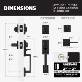 Interior lever and turn piece enable quick locking from inside.