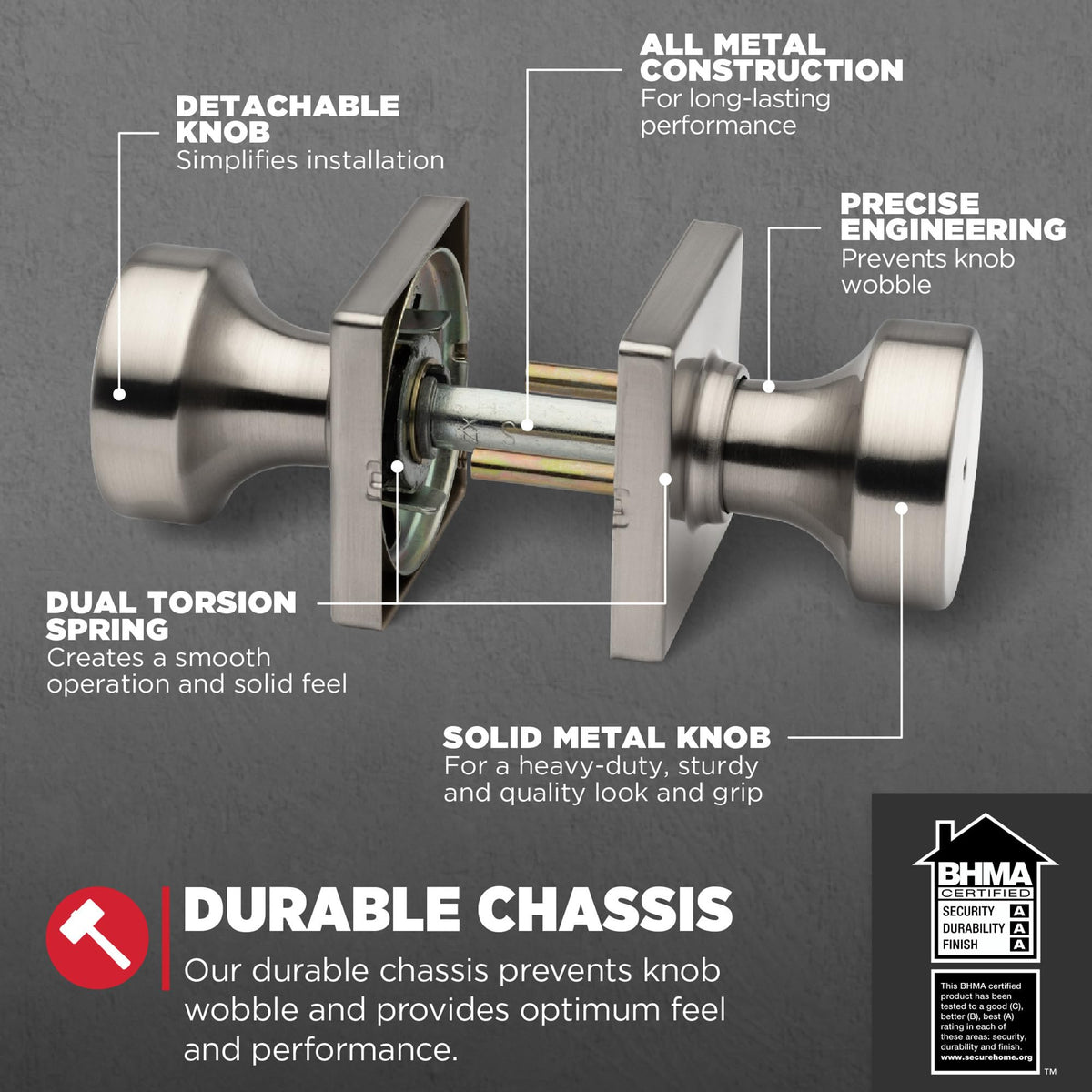 Kwikset Pismo adjustable backset latch for precise door fit