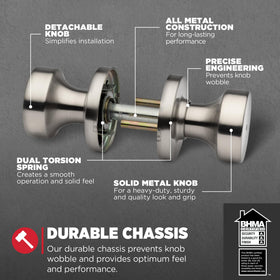 Kwikset Pismo BHMA Grade 1 certification for reliability.