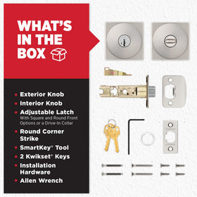 Kwikset Pismo compact-install bundle illustrating easy DIY setup.