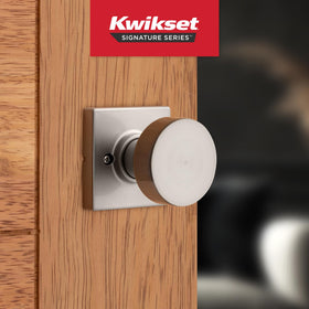 Kwikset Pismo dummy knob satin nickel finish close-up image