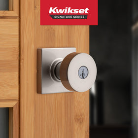 Kwikset Pismo interior knob showing easy-to-use interior lock feature.