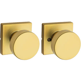 Kwikset Pismo interior passage knob on a closet door with easy non-locking action.