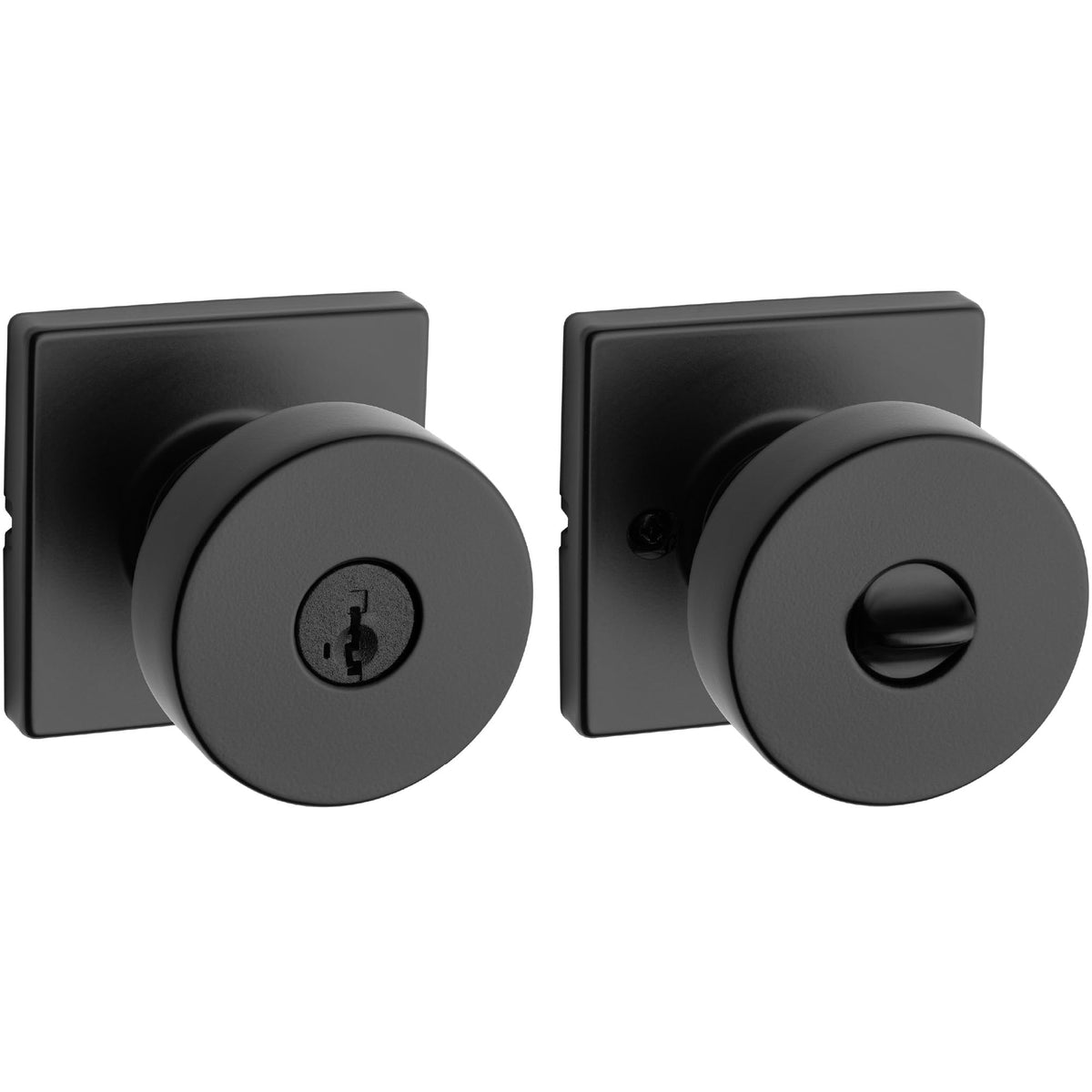Kwikset Pismo keyed entry knob exterior for secure front door access.