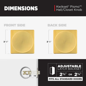 Kwikset Pismo latch backset adjustment enables flexible installation.