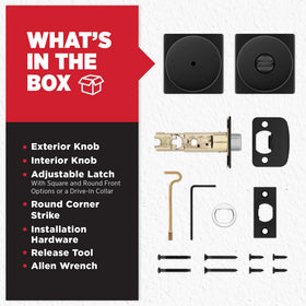 Modern square-profile Kwikset Pismo design complements contemporary interiors.