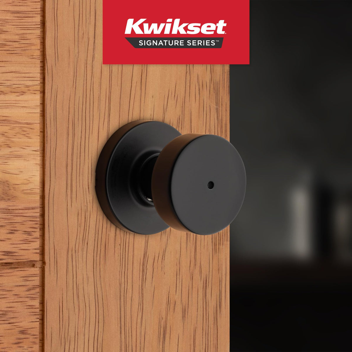 Kwikset Pismo privacy knob with turn button and outside release tool