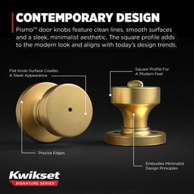 Kwikset Pismo square rose option for a sharper modern appearance.