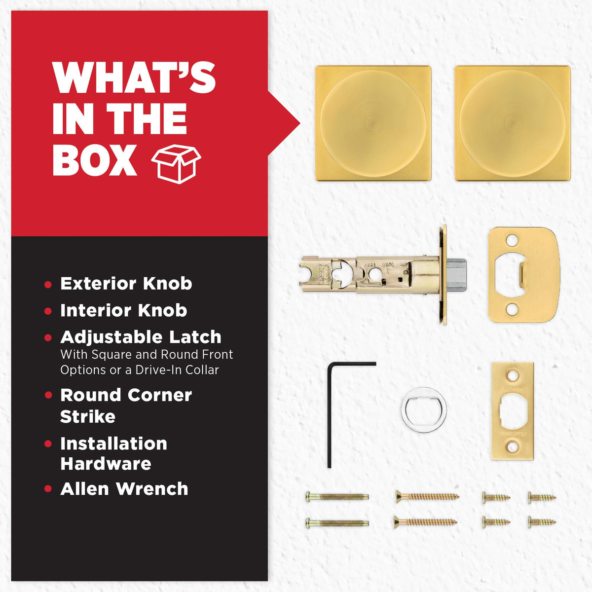 Kwikset Pismo fits standard doors from 1-3/8 to 1-3/4 inches thick.
