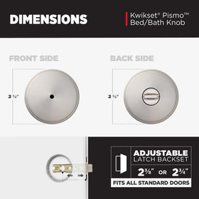 Kwikset Pismo turn button privacy knob for private spaces.