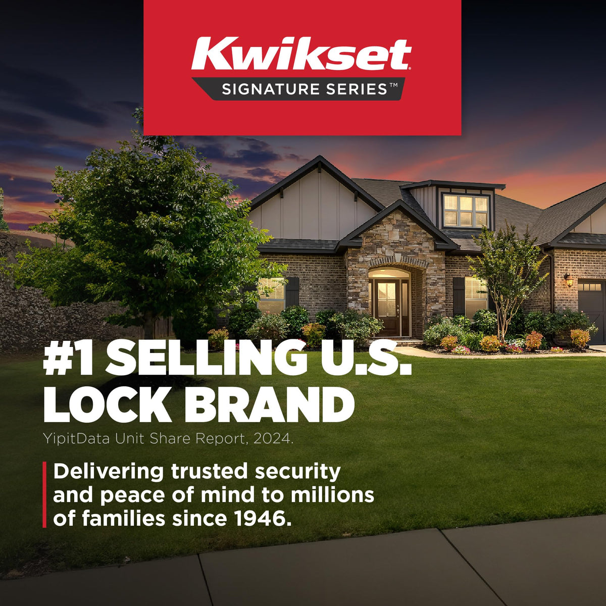 Kwikset Pismo warranty badge highlighting lifetime protection