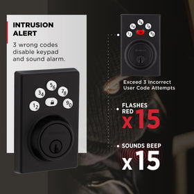 Kwikset Powerbolt 240 one touch auto-lock button in action