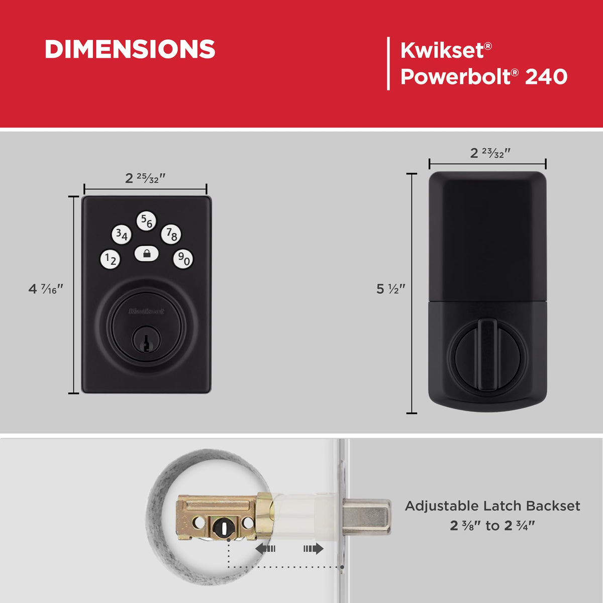 Kwikset Powerbolt 240 customizable codes on the keypad for shared access