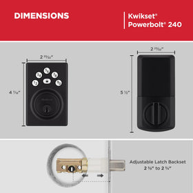 Kwikset Powerbolt 240 customizable codes on the keypad for shared access