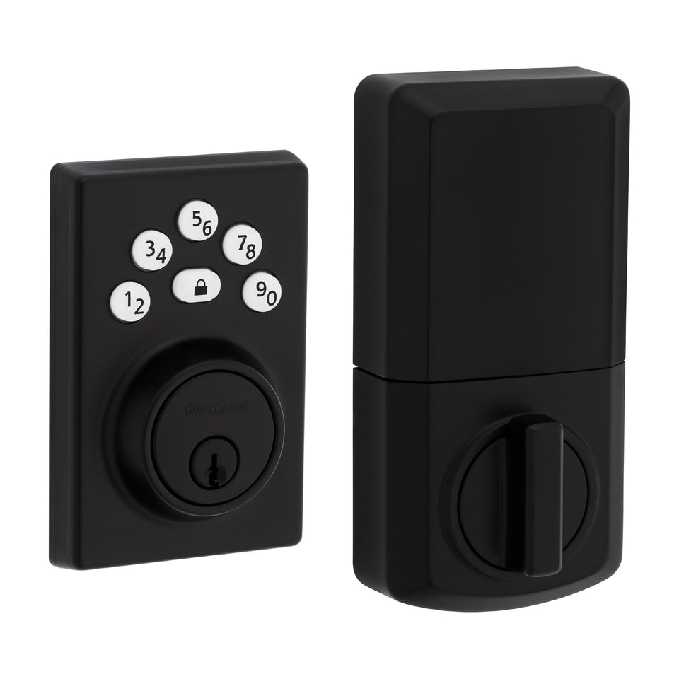 Kwikset Powerbolt 240 keypad close-up with illuminated keys for easy night entry