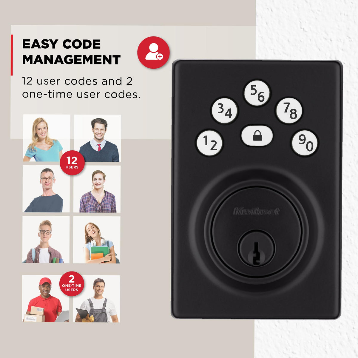 Kwikset Powerbolt 240 keypad illuminated for nighttime access