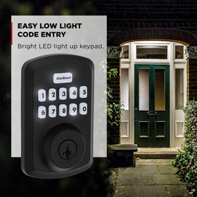 Kwikset Powerbolt 250 10-button keypad in action supports multiple user codes.