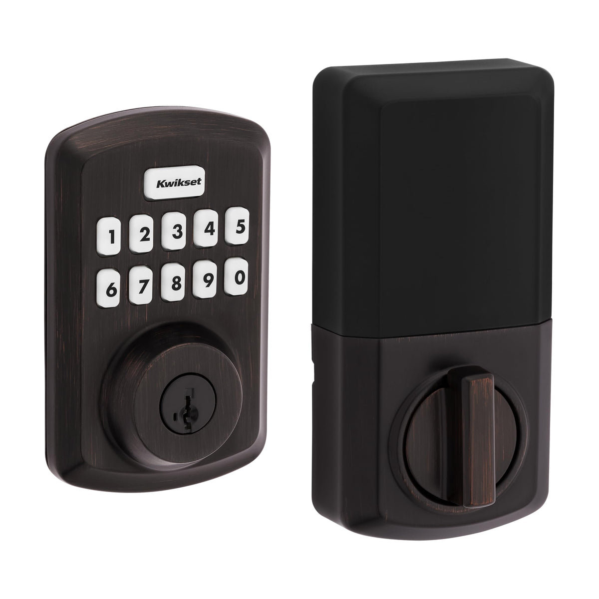 Kwikset Powerbolt 250 keypad close-up with backlighting for night access