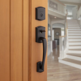 Kwikset Prescott interior reversible lever enables easy hand orientation for any door