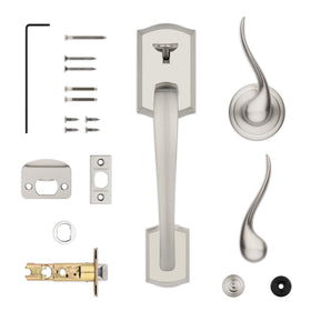 Latch and strike plate designed for standard doors.