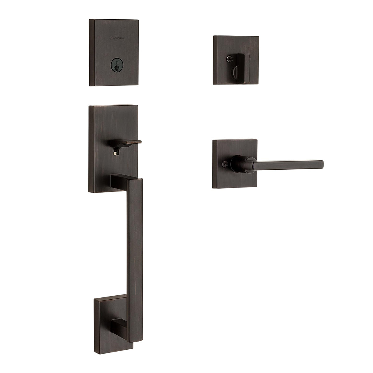 Kwikset San Clemente front door lock handleset with deadbolt for secure exterior entry