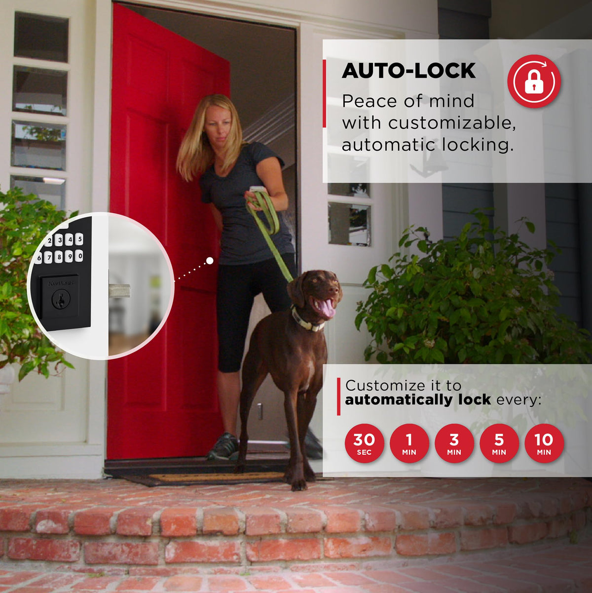 Kwikset SmartCode 260 battery compartment illustrates long-lasting power for year-round use.
