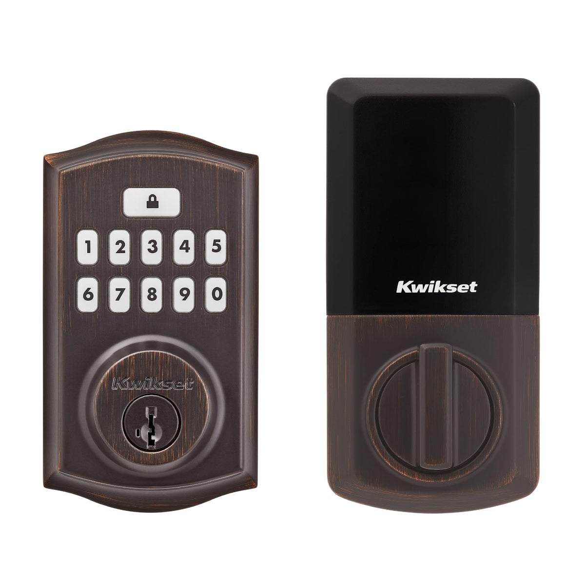 Kwikset SmartCode 260 keyless entry deadbolt with Venetian Bronze finish for secure access