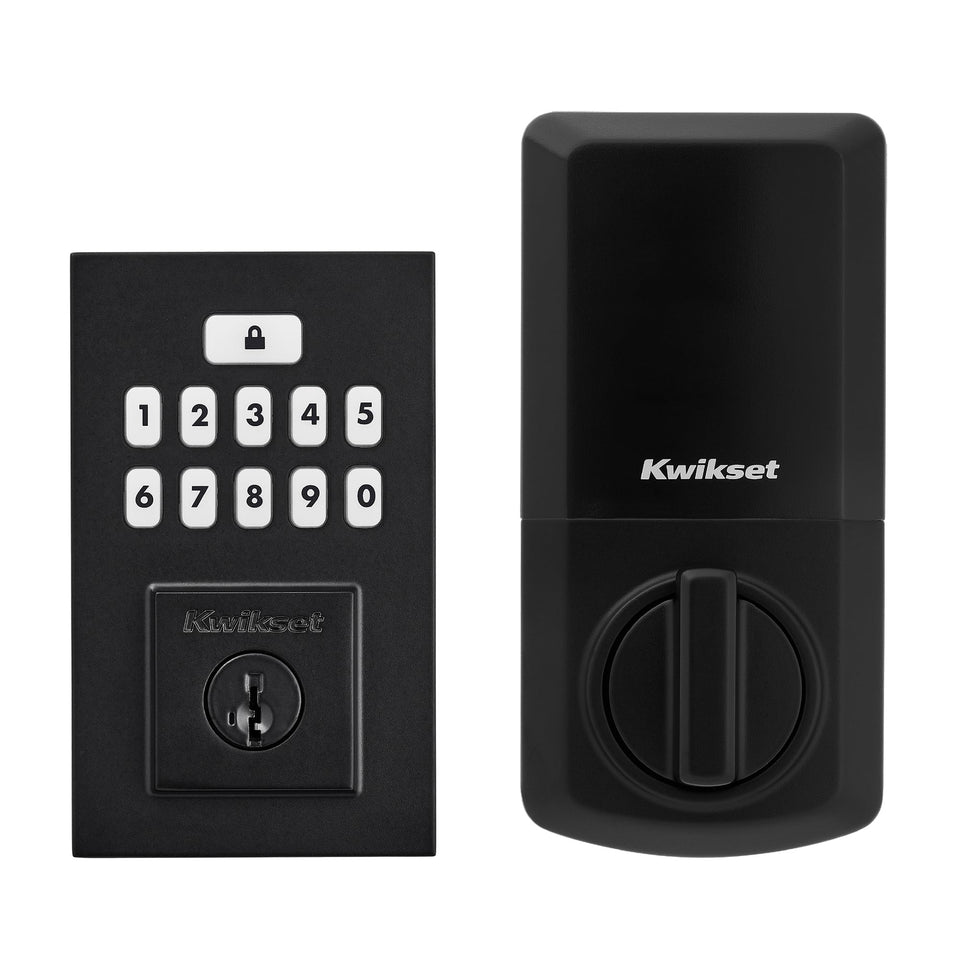 Kwikset SmartCode 260 keypad close-up showing keyless entry for quick access.
