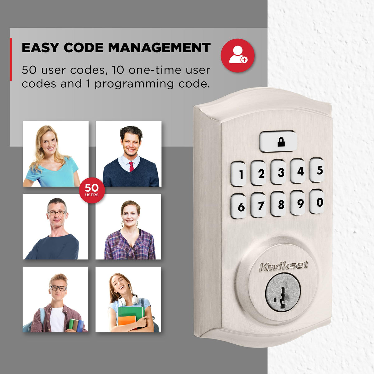 Kwikset SmartCode 260 SmartKey rekey capability.