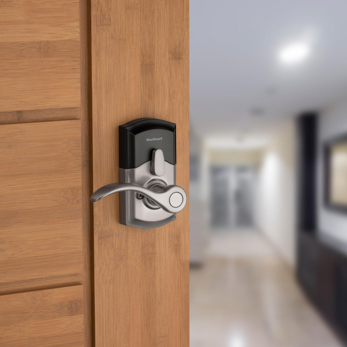 Kwikset SmartCode 955 Pembroke lever withstands high-traffic use