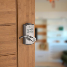 Kwikset SmartCode 955 Pembroke keypad lit for nighttime access