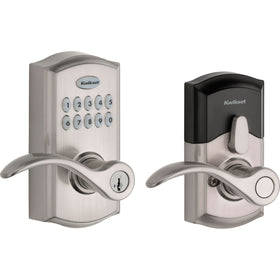 Kwikset SmartCode 955 Pembroke lever close-up showing keyless entry convenience