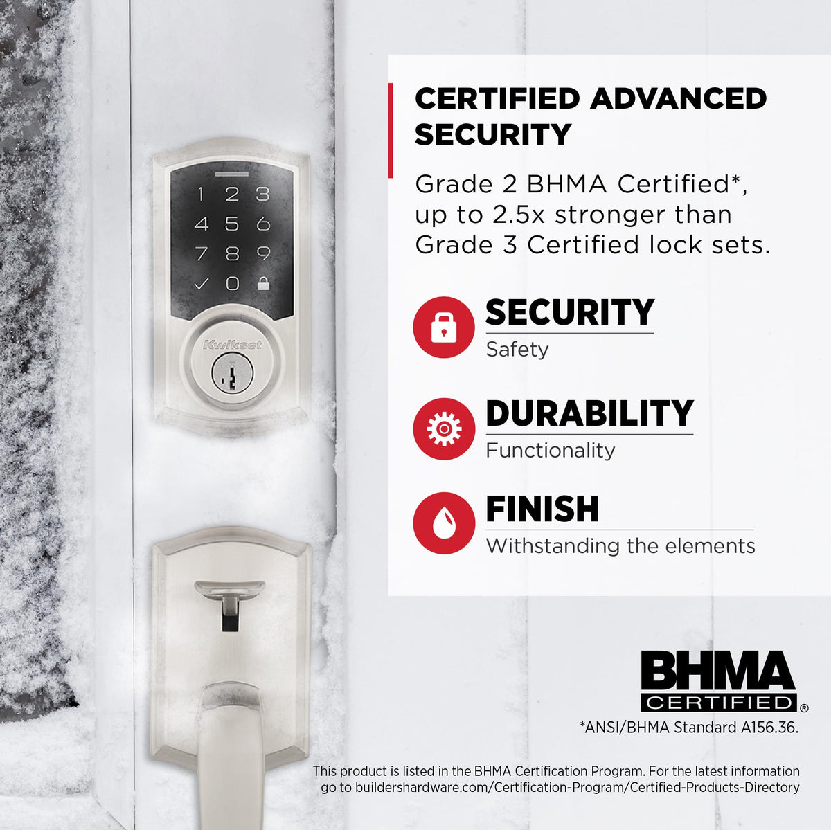 Kwikset SmartCode 270 auto-lock setting ready to secure doors